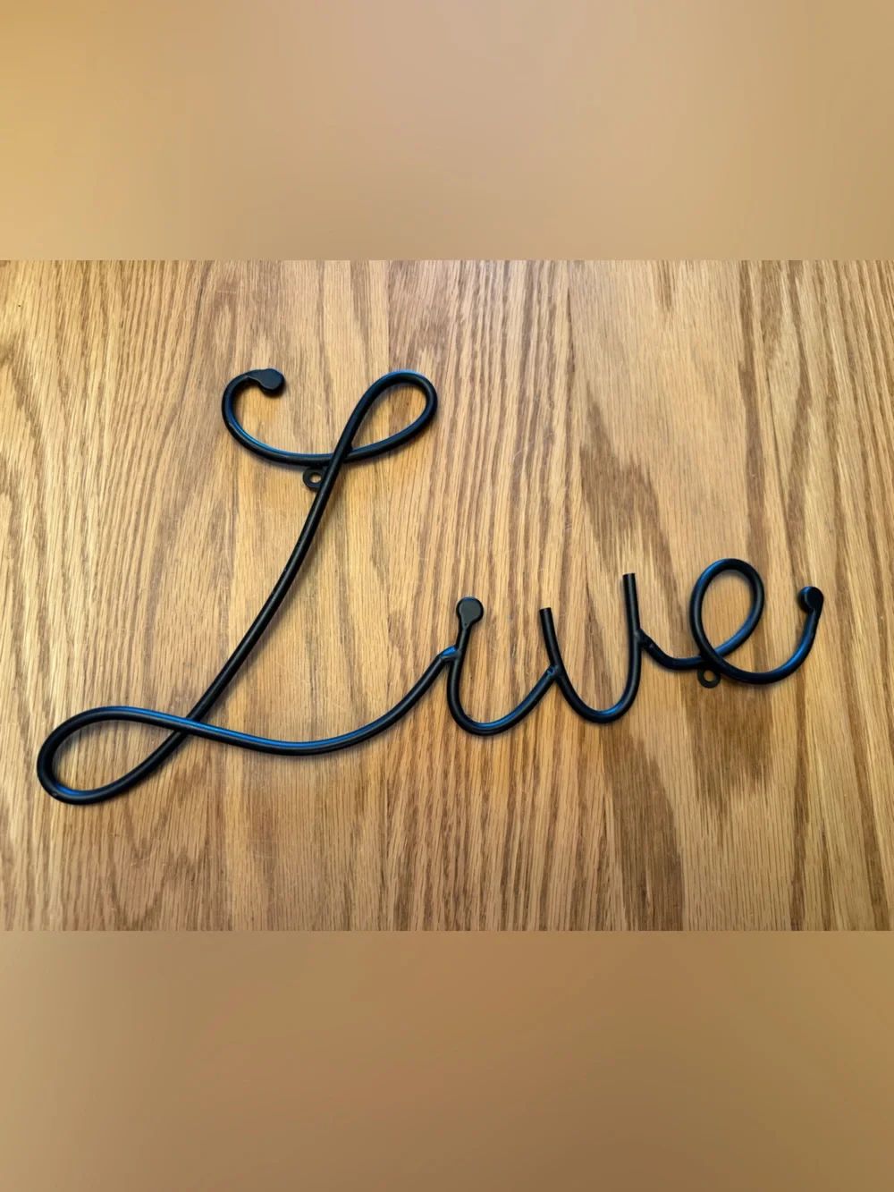 Live, Laugh, Love Black Metal Wall Script